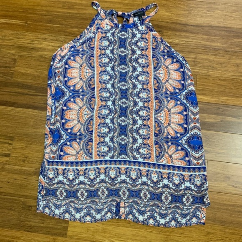 The‎ Limited Halter Top Womens Size Small Paisley Print Sleeveless Blouse Blue